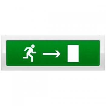 Рубеж ОПОП 1-8 "бегущий человек + стрелка вправо", фон зеленый